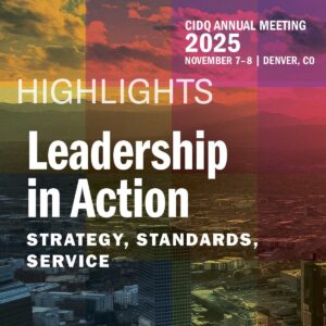A cover graphic whose text reads: “Highlights: Leadership in Action; Strategy, Standards, Service.”